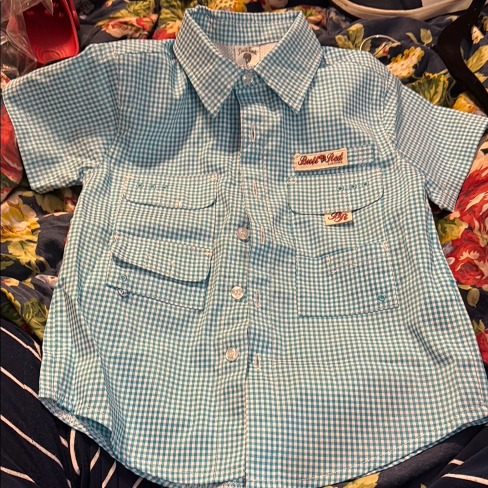 Blue Gingham Button Down Shirt Classic Cotton